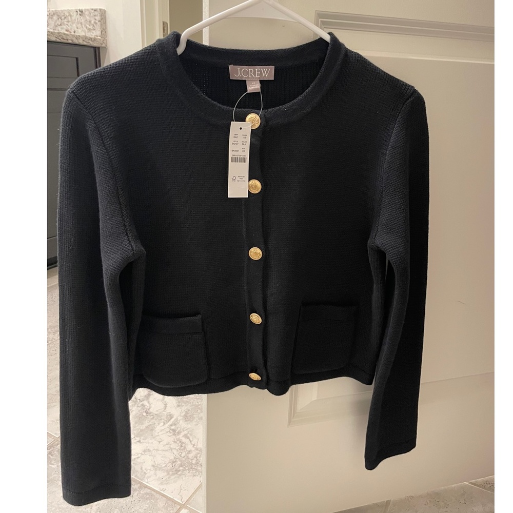 NWT J.Crew Emilie patch-pocket sweater lady jacket size XS